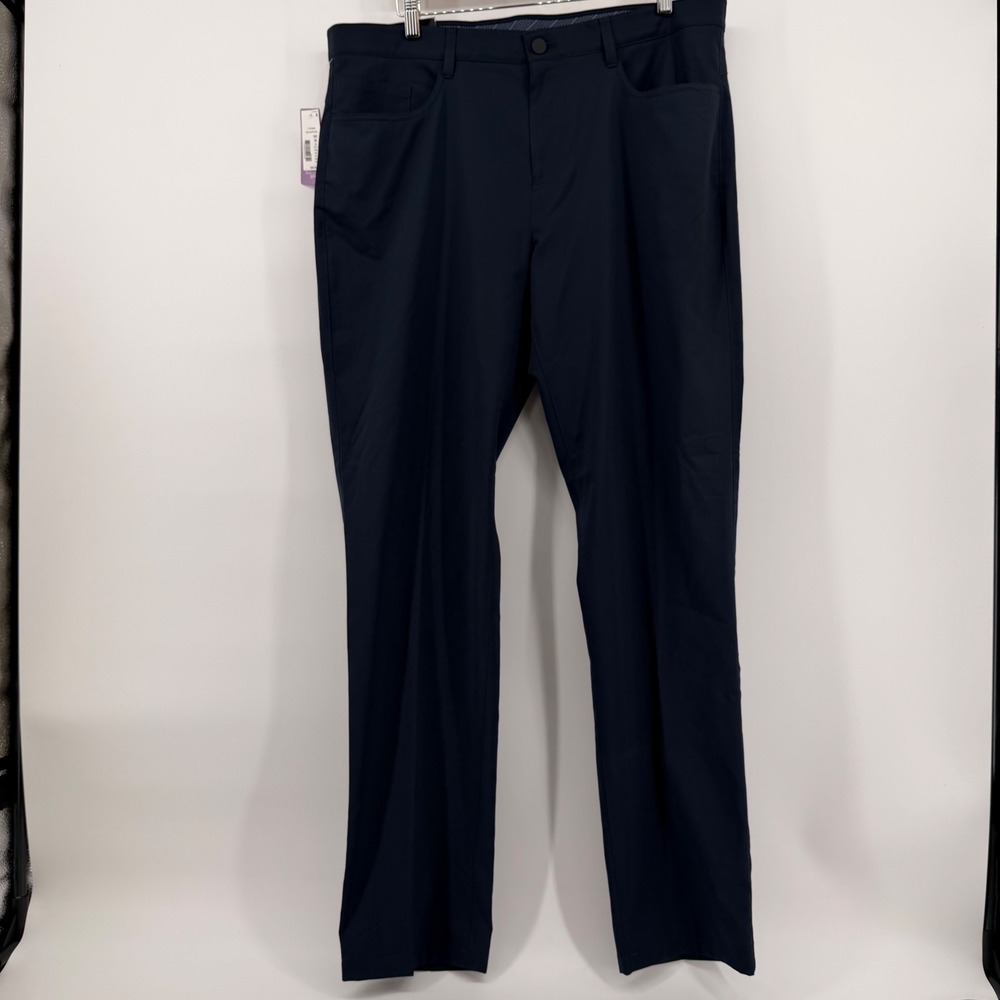 Roundtree & Yorke Men's Performance Tech 5-Pocket Pants 38x34 Navy Blue NWT